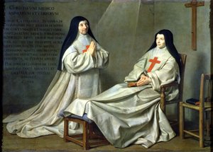 Portrét matky Kateřiny-Agnes Arnauld (1593-1671) a sestry Kateřiny ze St. Suzanne Champaigne (1636-86), umělcovy dcery, 1662 (podrobnosti viz 89737)